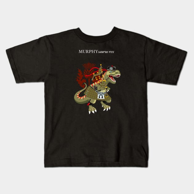 Clanosaurus Rex MURPHYsaurus Plaid Murphy Irish Ireland Family Tartan Kids T-Shirt by BullShirtCo